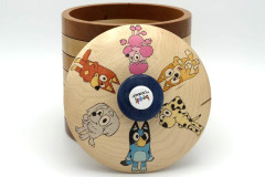 "Bluey" Maple, Cherry with Pyrography - 6W x 6H - by Steve E