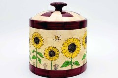 2022 Challenge Winner, Maple and Purpleheart with Pyrography - 6W x 6.5H - by Steve E