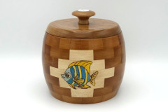 Cherry, Maple with Pyrography - 6W x 5.5H - by Allan T
