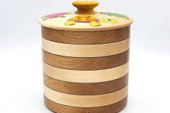 Maple and Cherry with Pyrography - 6W x 6.5H - by Steve E