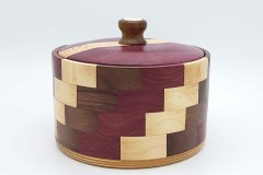 Maple, Walnut and Purpleheart - 7W x 4.5H - by Gerry A