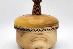 Maple and Yellowheart with Pyrography - 7.5W x 5.5H - by Bob M