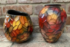 Painted Faceted Hollow Forms - 6W x 7H - by John H