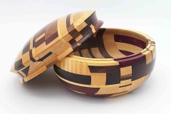 Maple, Walnut, Wenge and Purpleheart - 6.5W x 5H - by Ron C