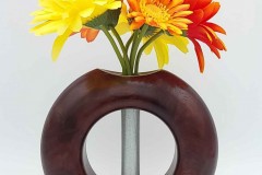 Claro Walnut, Bordeaux Dyed Vase - 7 Dia. - by Steve E