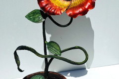 Manzanita Bowl, Magnolia Flower & Leaves with Kelp Stem - 24" Tall - by David W