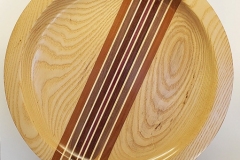 Ash with Mahogany, Walnut, Bloodwood and Purpleheart Platter - 19 Dia. - by Chuck G