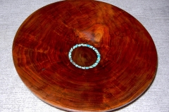 Black Walnut with Turquoise Platter - 18 Dia. - by Andy J