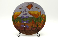 Cherry with Pyrography & Acrylics - 7 Dia. - by Steve E