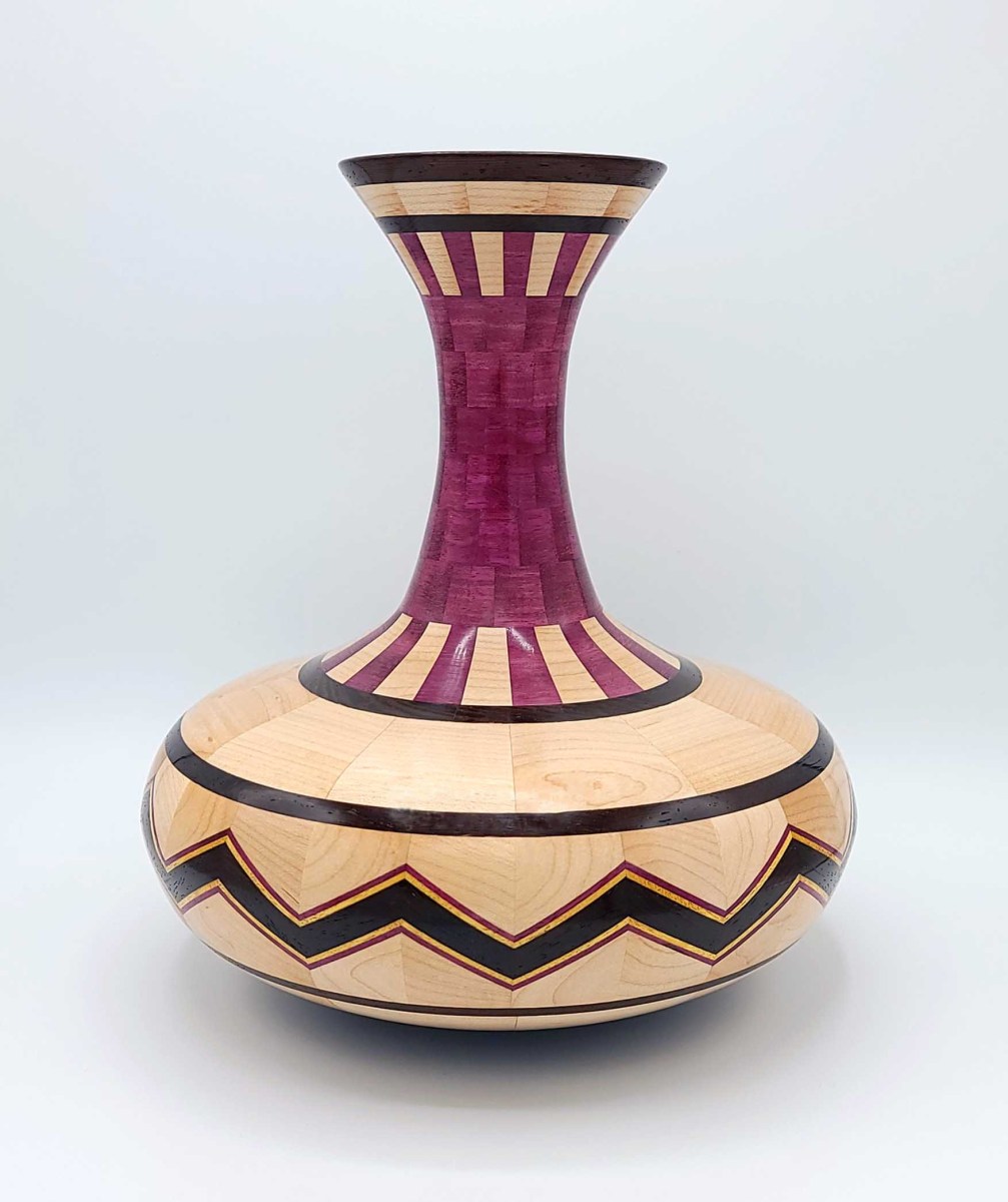 Maple, Purpleheart, Wenge and Yellowheart - 10W x 11H - by Chuck G