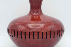 Bubinga, Bordeaux Dyed Vase - 8W x 8H - by Steve E