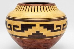 Bubinga, Guatambu & Wenge Vessel - 8.5W x 6.5H - by Steve E