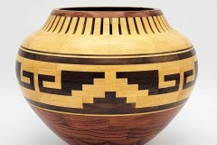 Bubinga, Guatambu and Wenge Vessel - 8.5W x 6.5H - by Steve E