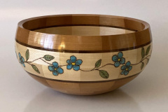 Cherry, Maple, Walnut with Pyrography - 8W x 4H - by Allan T