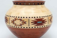 Bubinga, Maple, Wenge & Veneer Vessel - 8W x 7H - by Steve E