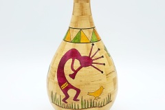 "Kokopelli" - Purple Heart and Guatambu w/ Pyrography - 4.75W x 9H - by Steve E