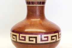 Lacewood, Walnut, Maple, Purpleheart w/ Veneer Vase - 9W x 10H - by Chuck G