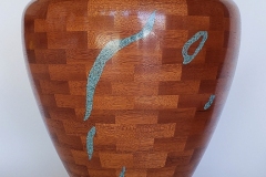 Mahogany with Turquois Vessel - 12W x 14H - by Chuck G