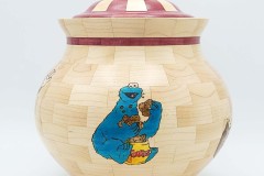 Maple, Purpleheart with Pyrography - 9W x 9H - by Chuck G