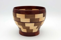 Maple, Walnut and Padauk - 6.5W x 5.5H - by Jim B