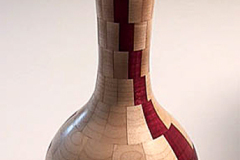 Walnut, Maple & Purpleheart Vase - 4.5W x 8H - by Milt S