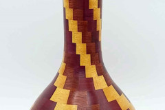 Yellowheart, Bloodwood & Purpleheart Vase - 4.5W x 8H - by Steve E