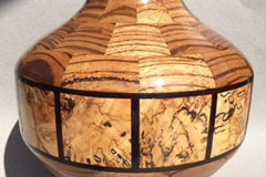 Zebra and Cottonwood Vase - 8W x 11H - by Gerry A