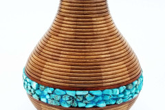 Mahogany with Turquoise Vase - 4W x 5H - by Steve E