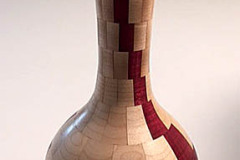 Walnut, Maple, Purpleheart Vase - 4.5W x 8H - by Milt S